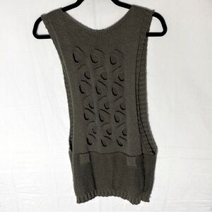 5/$25 Green Knit Sleeveless Tunic Sweater W Belt Loops & Intentional Holes M